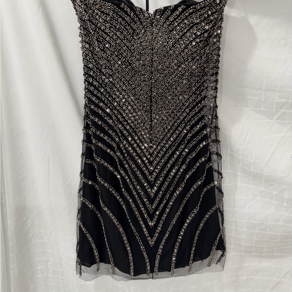 Pronovias Black Strapless Dress with Silver - Atos style 48- Beading size 4 - Picture 7 of 15